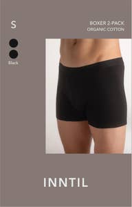 Inntil Bokser i økologisk bomull Sort, Str. S