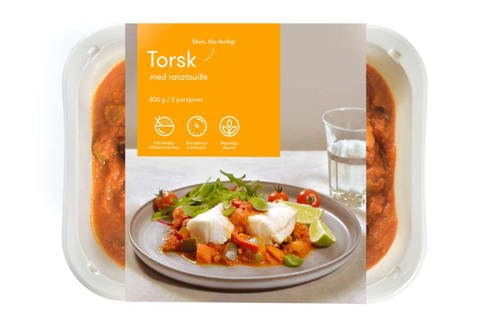 Fiks ferdig Torsk med Ratatouille Fiks ferdig, 2 porsjoner