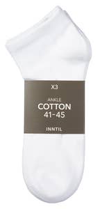 Inntil Ankelsokker i bomull Hvit, str. 41-45