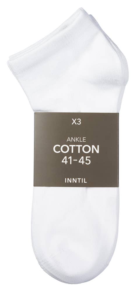 Inntil Ankelsokker i bomull Hvit, str. 41-45