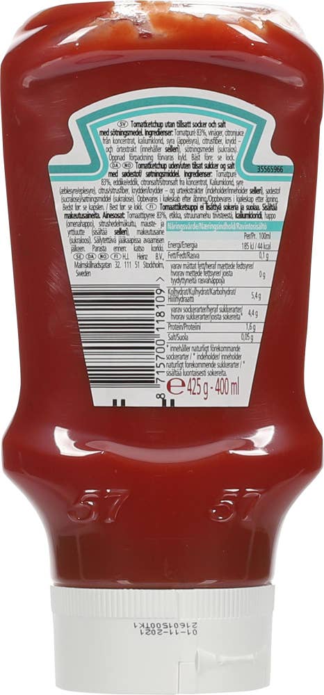 Heinz Ketchup uten sukker og salt