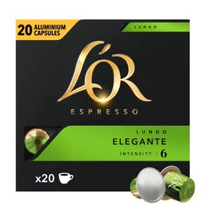 L'OR Lungo Elegante Aluminium Kaffekapsler Intensitet 6