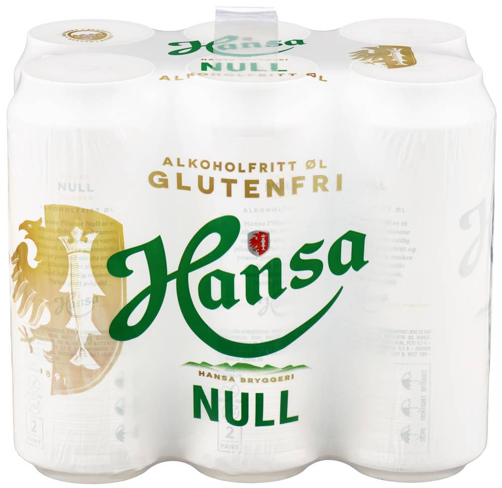 Hansa Null % Alkoholfri, Glutenfri, 6 x 0,5l