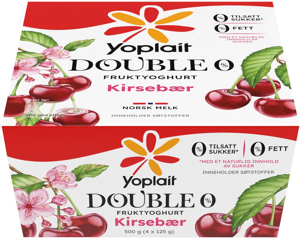 Yoplait 00% Kirsebær, 4x125g