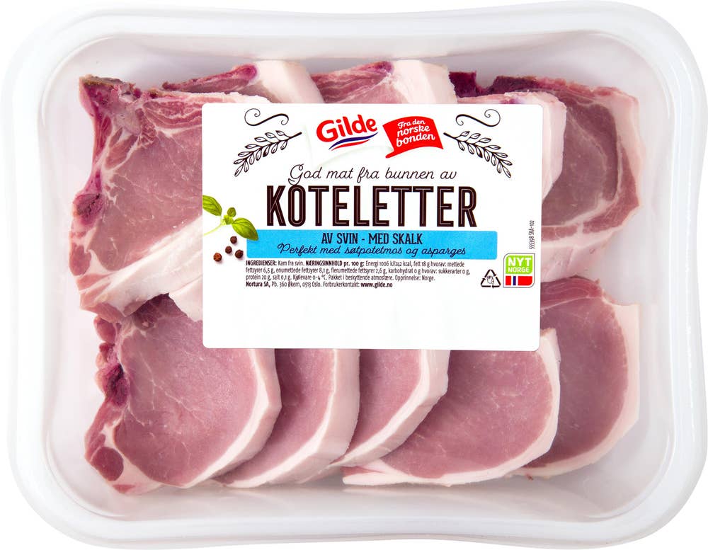 Gilde Svinekoteletter med skalk