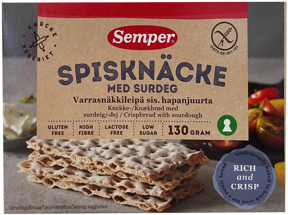 Semper Knekkebrød Med Surdeig Glutenfri