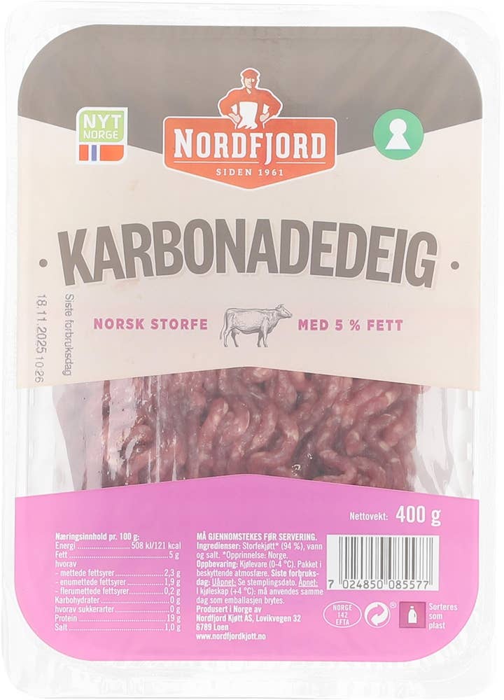 Karbonadedeig av Storfe 5%
