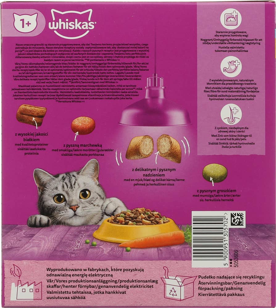 Whiskas Tørrfôr med kylling For voksne, steriliserte katter fra 1 år