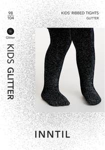 Inntil Sorte glittertights til barn Str 98-104