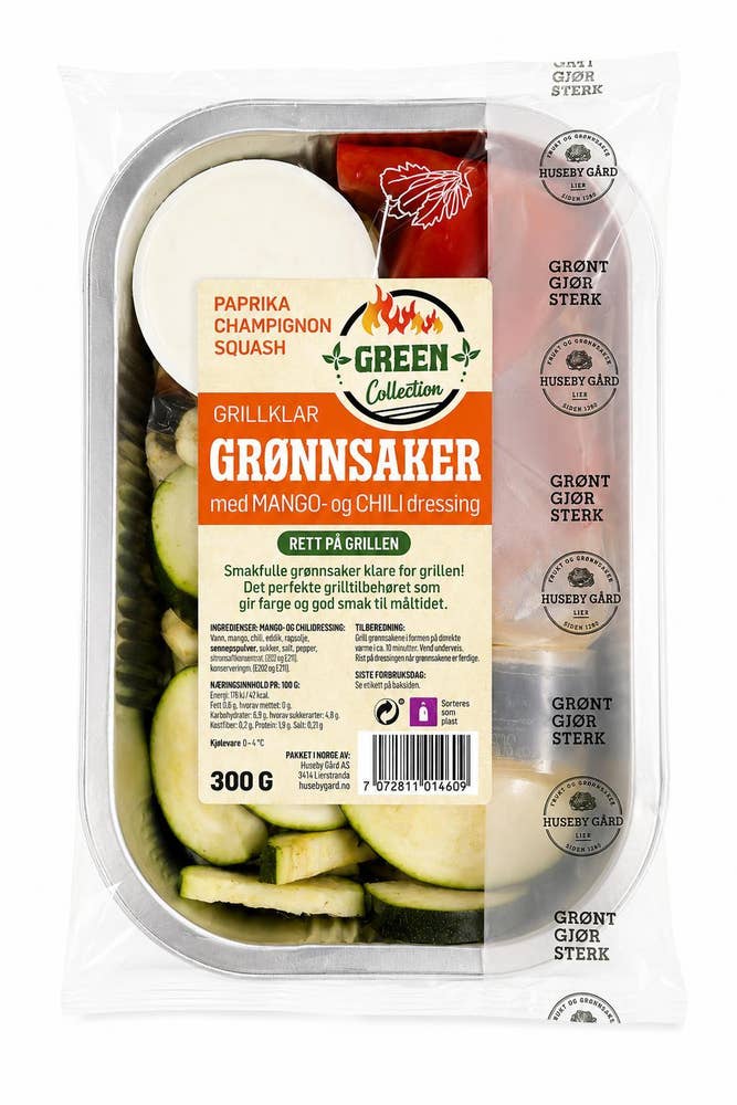 Grillklare Grønnsaker med Mango-chili Dressing