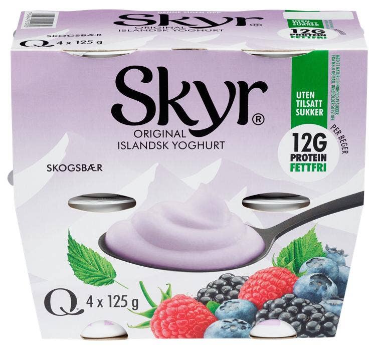 Q-meieriene Skyr med skogsbær 4x125 g