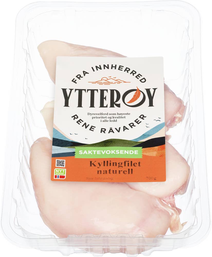 Ytterøy Kyllingfilet naturell Saktevoksende kylling