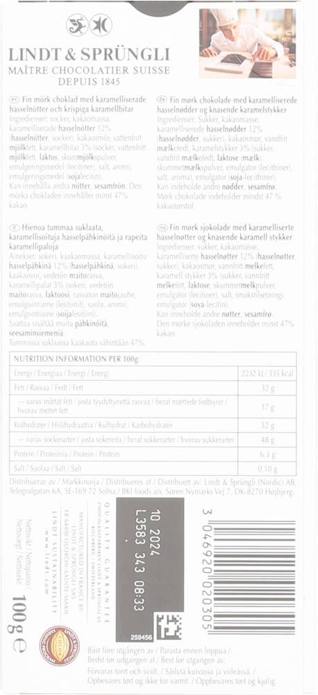 Lindt Excellence caramelized hazelnut