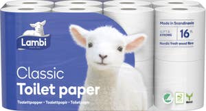 Toalettpapir Hvit Lambi 16 stk