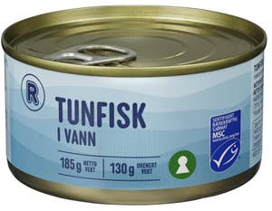 R Tunfisk i vann MSC-merket