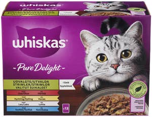 Whiskas Pure Delight Mixed Selection Til voksne katter fra 1 år, 12x85g