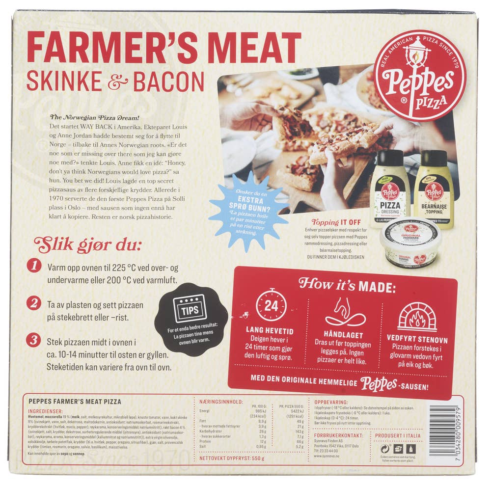 Peppes Pizza Farmer's Meat Skinke & bacon