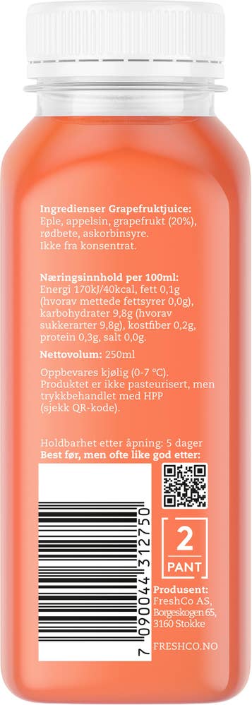 Juiceriet Kaldpresset Grapefruktjuice Grapefrukt, Appelsin, Eple og Rødbete