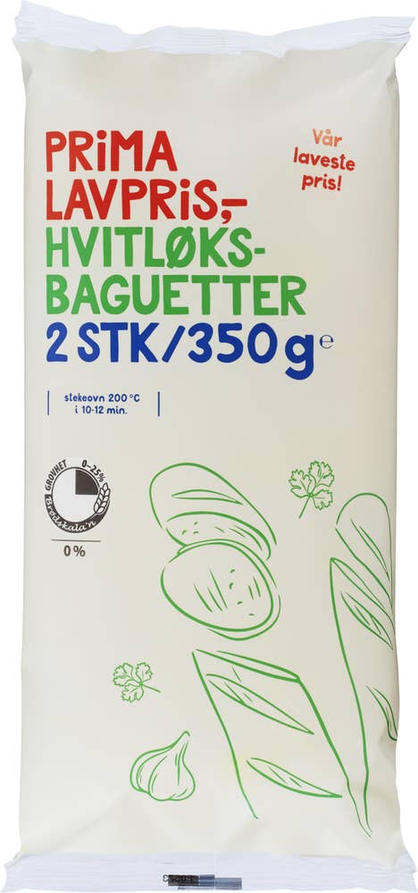 Prima Lavpris Hvitløksbaguetter