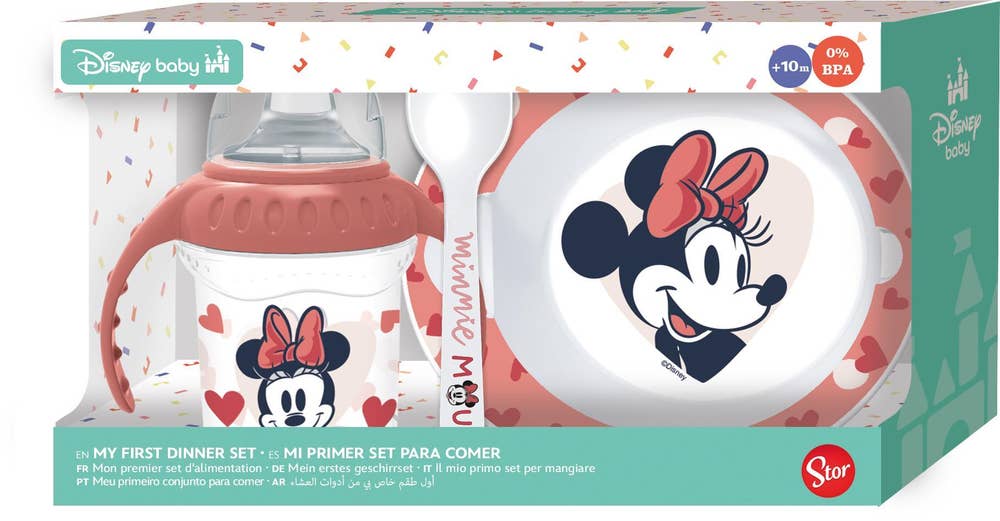 Magic Store Minnie Mouse spisesett til baby 3 deler