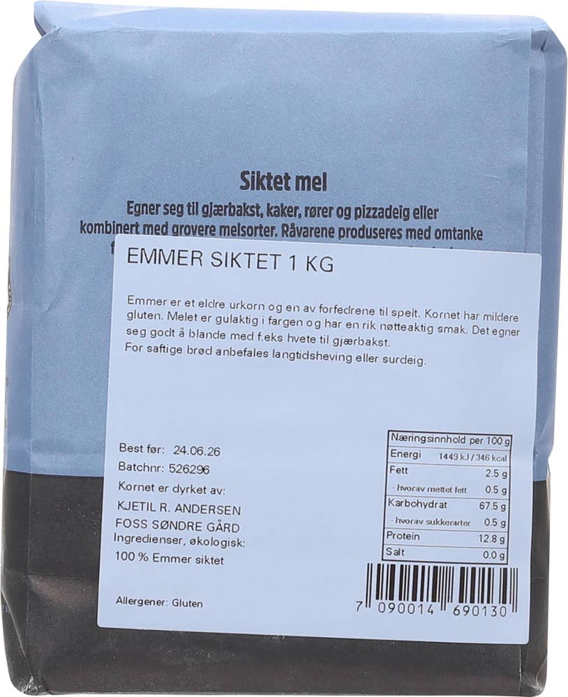 Holli Mølle Emmer siktet Økologisk