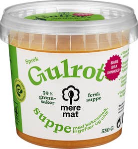 Mere Mat Suppe med gulrøtter, chili og ingefær