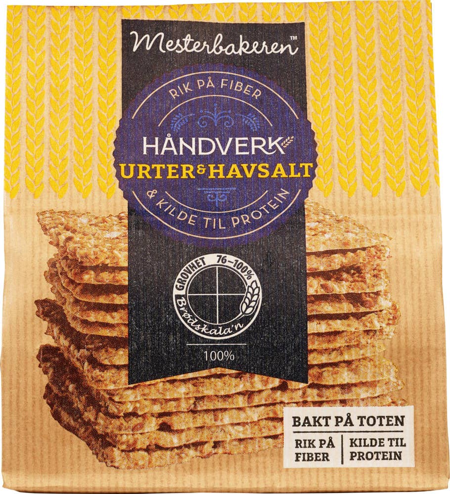 Mesterbakeren Knekkebrød urter og havsalt