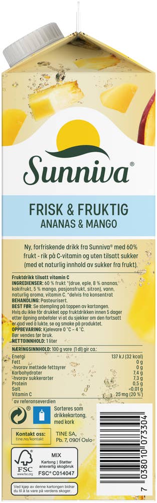 TINE Frisk & Fruktig Ananas og mango