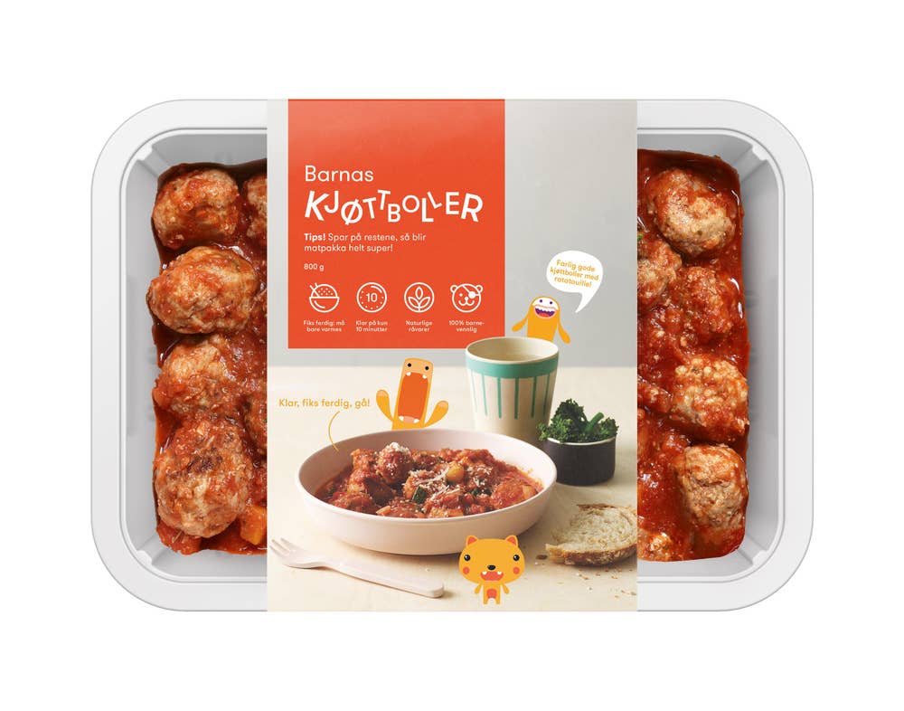 Barnas Kjøttboller i Tomatsaus Fiks ferdig, 2 porsjoner, 800 g