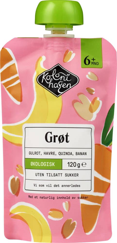 Kolonihagen Økologisk grøt gulrot og banan Fra 6 mnd