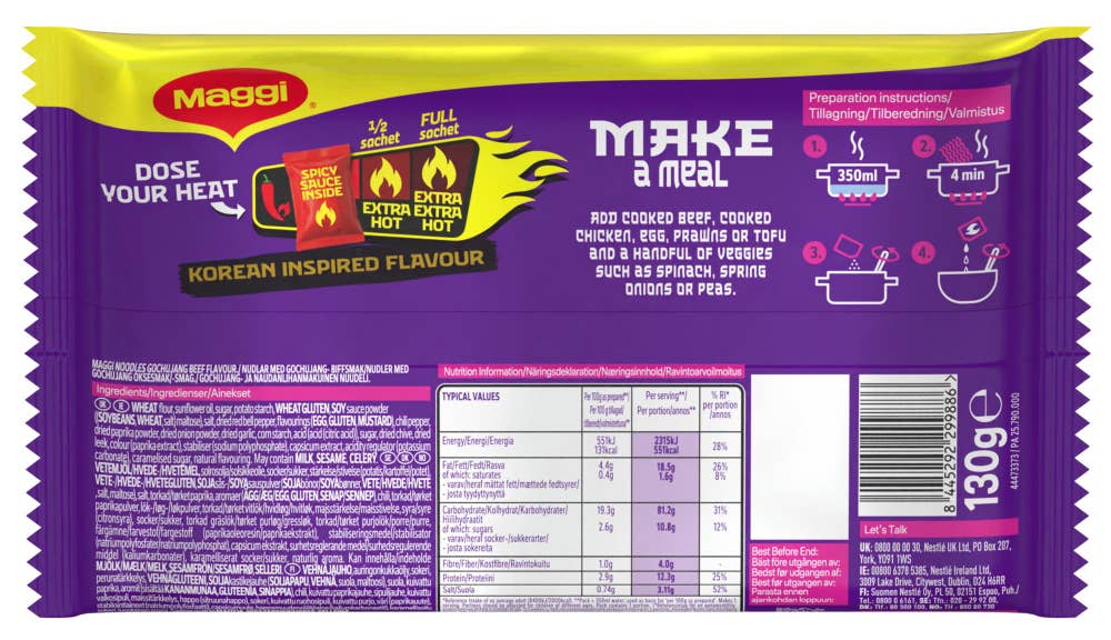 Maggi Korean noodles Gochujang beef