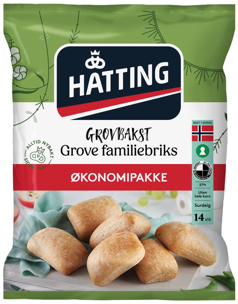 Grove familiebriks økonomipakke Partivare, 14 stk, 980 g