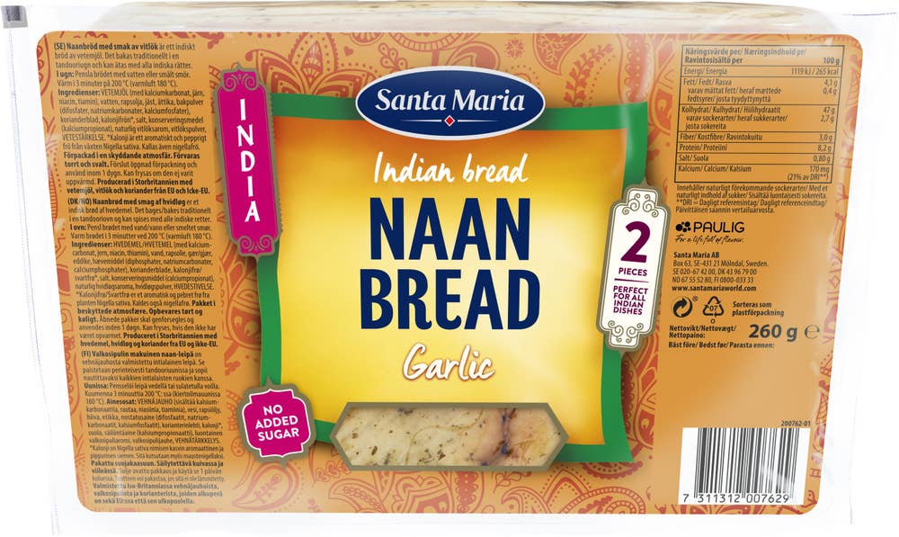 Santa Maria Naan Bread Garlic