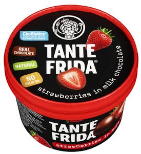 Tante Frida Frosne jordbær med melkesjokolade