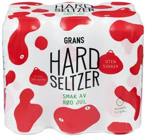 Grans Hard seltzer Smak av rød jul, 6 x 0,5 liter
