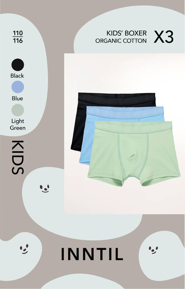 Inntil Bokser Tre farger, barn, str. 110-116