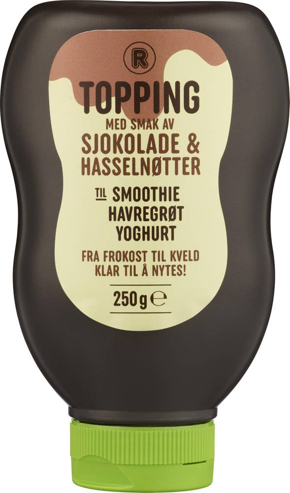 R Toppingsaus Med sjokolade og hasselnøtter