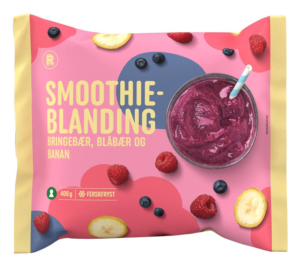 R Smoothieblanding bringebær & blåbær