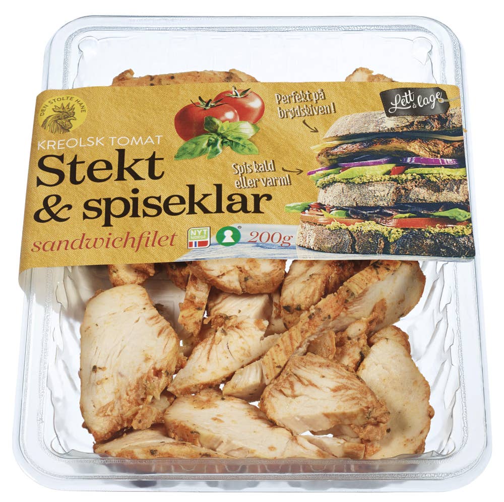 Kreolsk sandwichfilet av kylling Stekt & spiseklar, 200 g