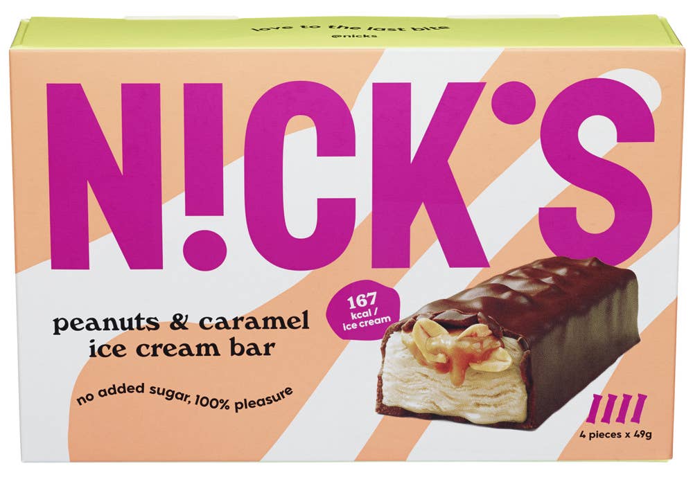 Nick´s Peanuts & caramel ice cream bar 4 x 70 ml