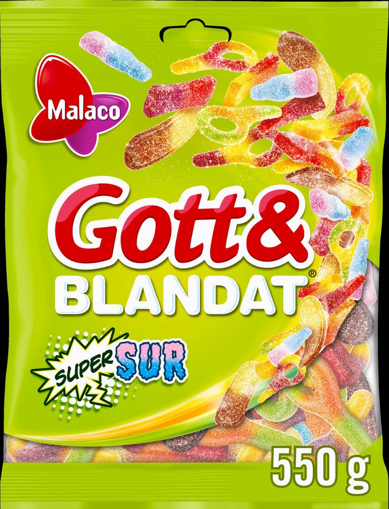 Malaco Godt & Blandet Stor Supersur Partivare