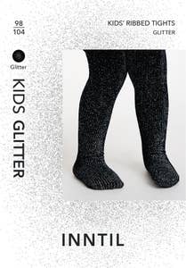 Inntil Sorte glittertights til barn Str 98-104