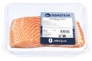 Domstein Laksefilet med skinn Oppdrett, fersk