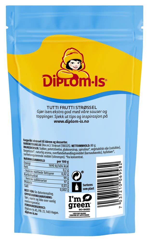 Diplom-is Tuttifrutti strøssel