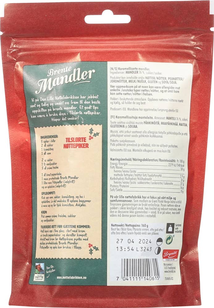 Den Lille Nøttefabrikken Brente Mandler