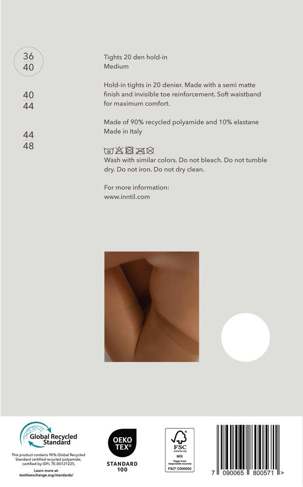 Inntil Strømpebukse Hold-In 20 DEN Medium, str. 36-40, semi-matt