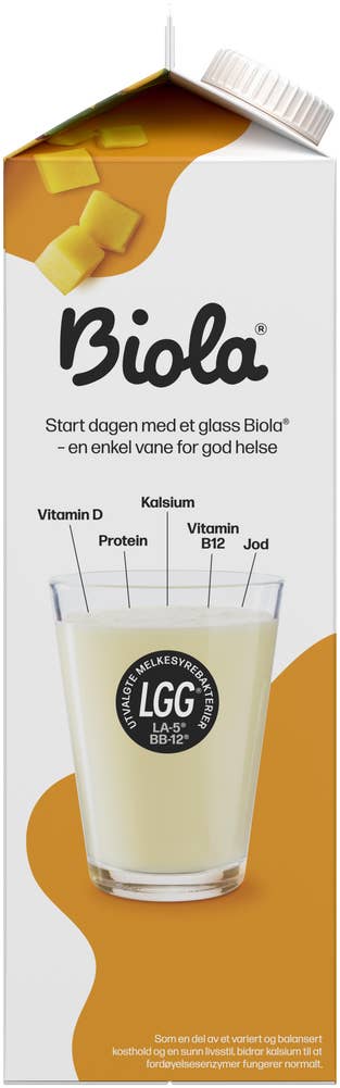 TINE Biola® yoghurtdrikk mango Uten tilsatt sukker