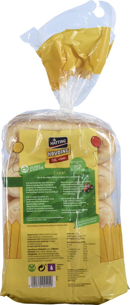 Hatting Høvding fine pølsebrød 10x50g