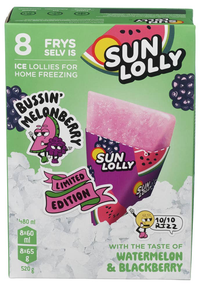Sun Lolly Vannmelon & Bjørnebær 8 stk.