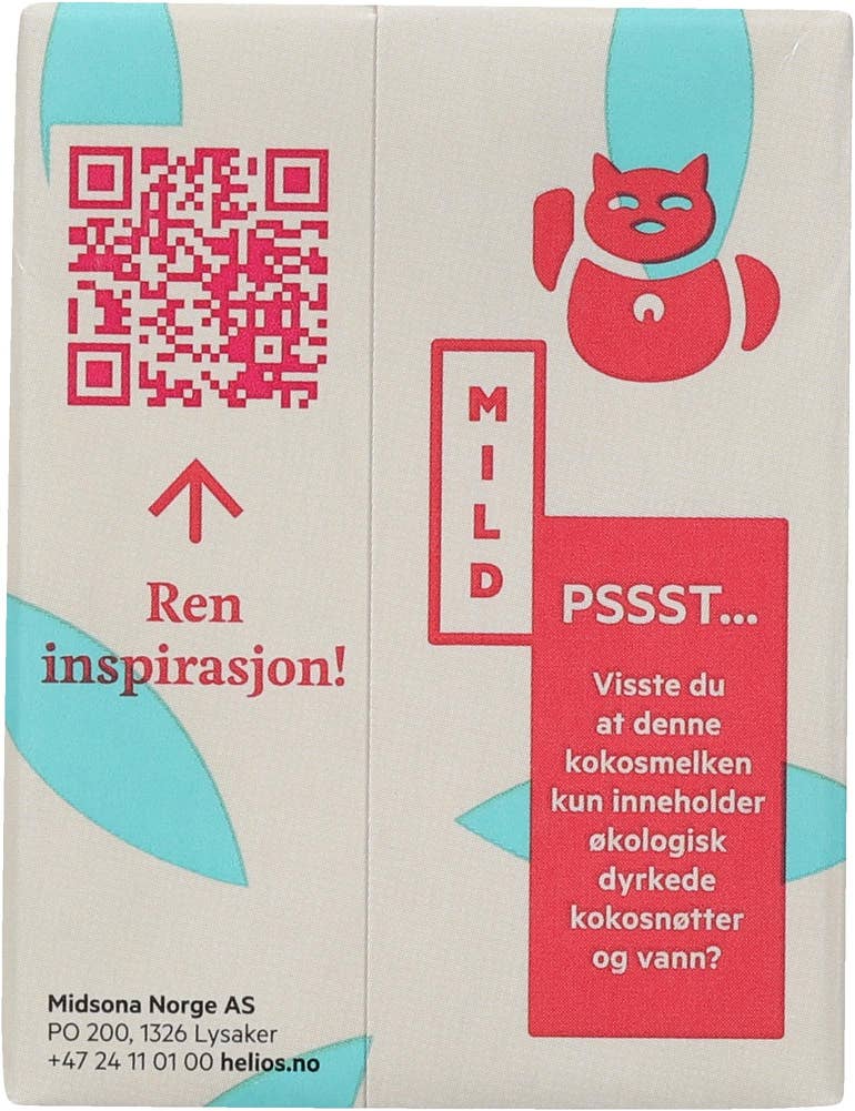Helios Kokosmelk 200ml Økologisk